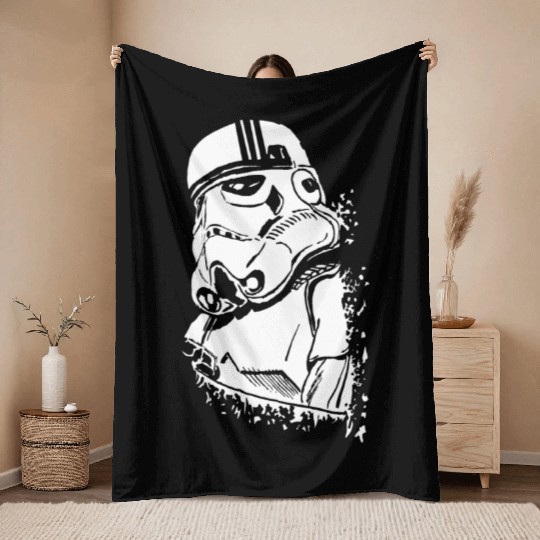 Funny and cool Star Wars Stormtrooper graffiti Throw Blankets