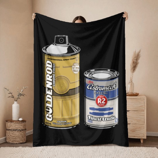 Funny Star Wars r2d2 and c3p0 parody Throw Blankets