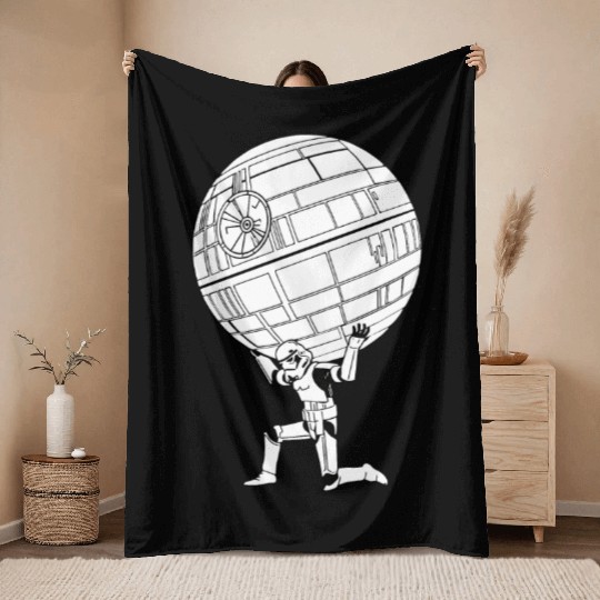 Funny Star Wars Stormtrooper art Throw Blankets