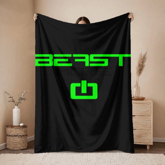 switch on activated activated hand arm muscle stro Throw Blankets