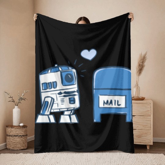 Funny Star Wars r2d2 comic Throw Blankets