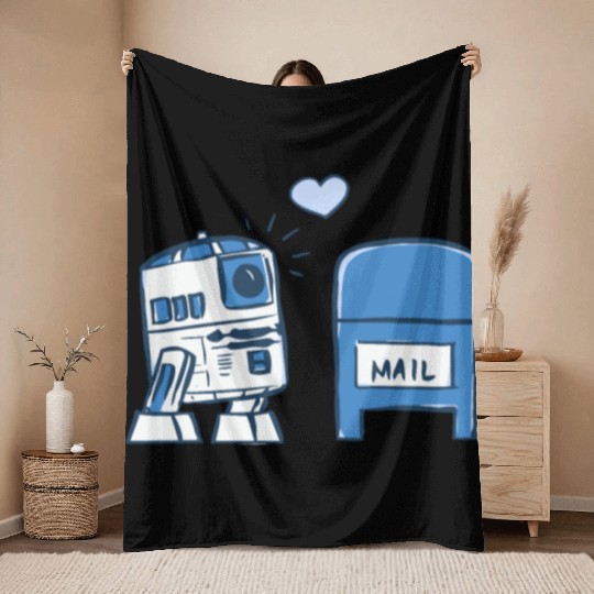 Funny Star Wars r2d2 comic Throw Blankets