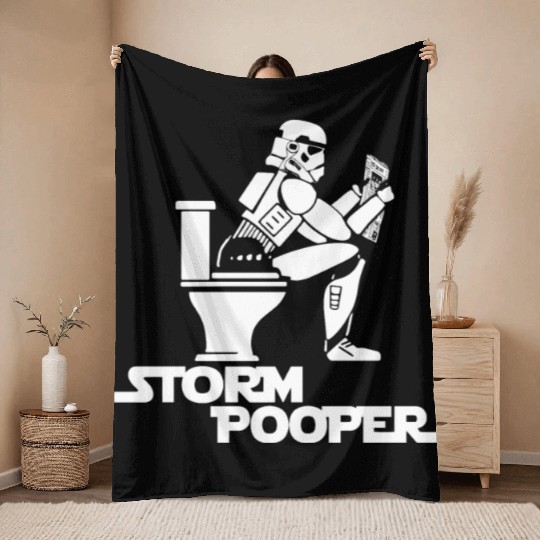 Storm Trooper Pooper Throw Blankets
