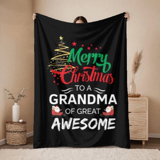 Merry Christmas to a Grandma of Great Awesome Throw Blankets