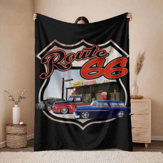 Route 66 Triple Throw Blankets