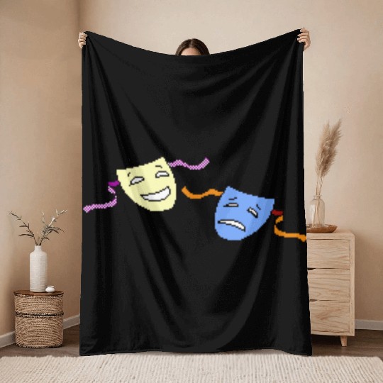 Beagle Bros Comedy Tragedy Throw Blankets