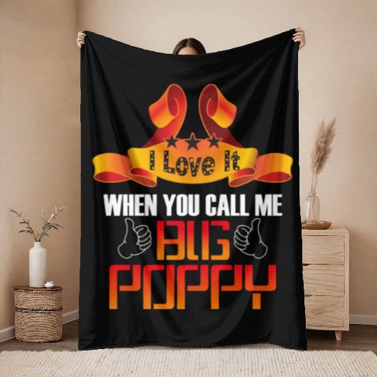 Big Poppy Throw Blankets