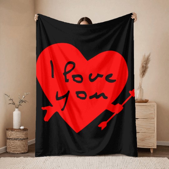 I Love You Throw Blankets