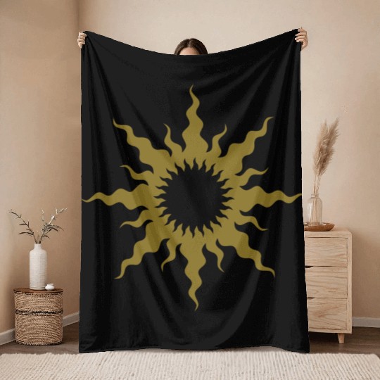 amazing wavy sun Throw Blankets