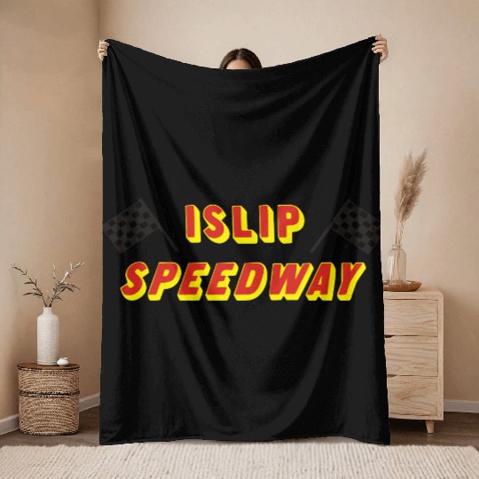 Islip Speedway Throw Blankets