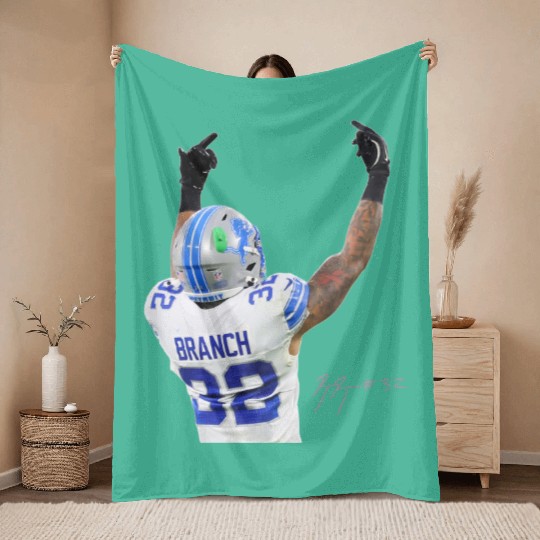 Brian Branch Throw Blankets Detroit Lions Throw Blankets Brian Branch Flip Off
