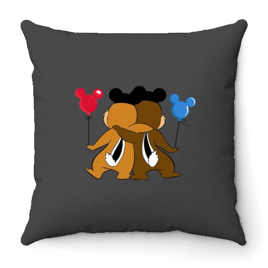 Chip And Dale Friendships   Throw Pillows Throw Pillows Throw Pillows , Chip And Dale Disney Couple Throw Pillows
