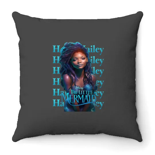 Little Mermaid Halle Bailey Throw Pillows, Disneyland the Little Mermaid Throw Pillows
