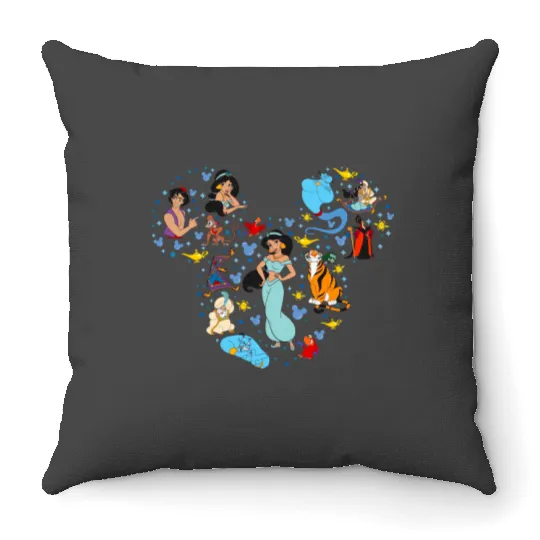 Aladin Princess Jasmine Throw Pillows Mickey Head Throw Pillows Disney Mickey Icon Throw Pillows