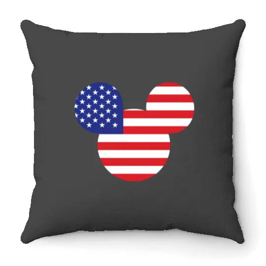 Mickey USA Flag Throw Pillows, Mickey Patriotic Throw Pillows, Disney USA Throw Pillows