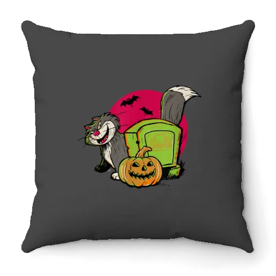 Disney 100 cinderellas Halloween Lucifer The Cat Graveyard Throw Pillows