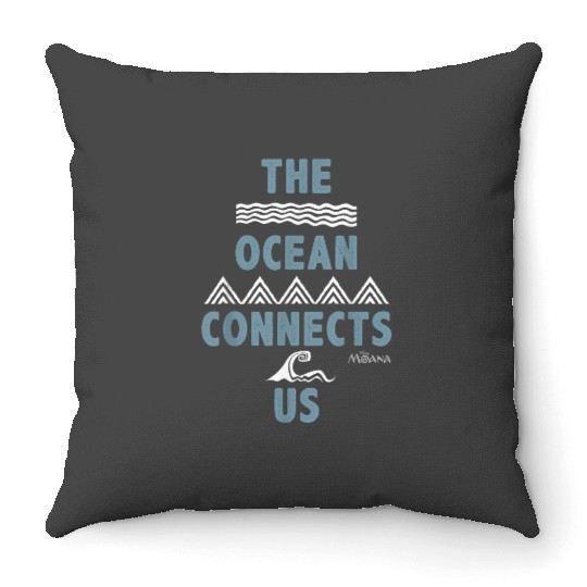 Disney Moana The Ocean Connects Us Tattoo Waves Throw Pillows
