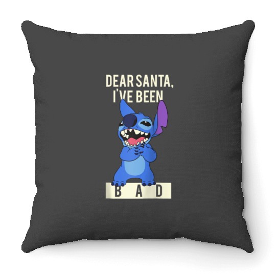 Disney Lilo Stitch Christmas Dear Santa I've Been Bad Throw Pillows