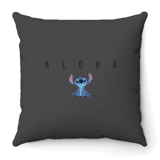 Disney Lilo Stitch Aloha Cute Stitch Sitting Chest Poster Throw Pillows