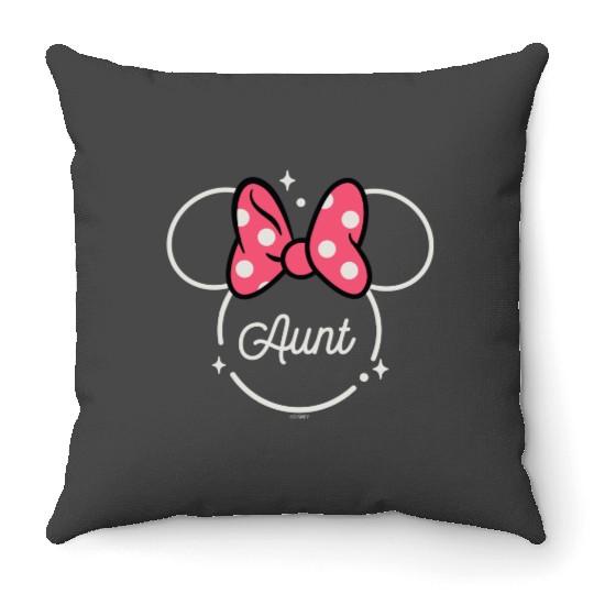 Disney Minnie Mouse Aunt Family Head Icon Magic Mothers Day Throw Pillows