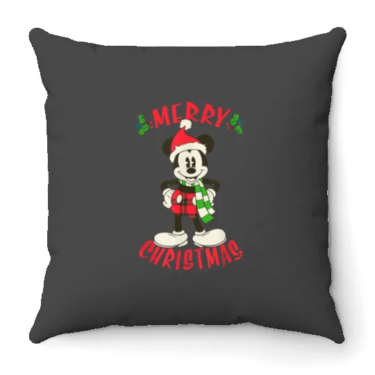 disneyy Vintage Mickey Mouse Christmas Holiday Throw Pillows