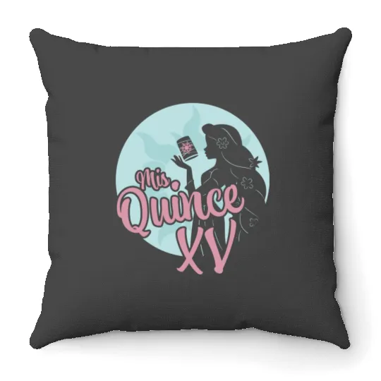 Disneys Tangled Birthday Mis Quince Rapunzel Spanish Portrait Throw Pillows