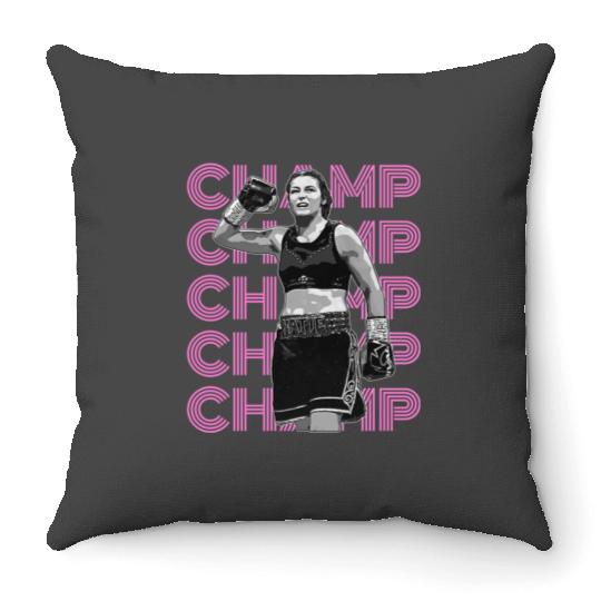 Discover Katie Taylor Champ Throw Pillows