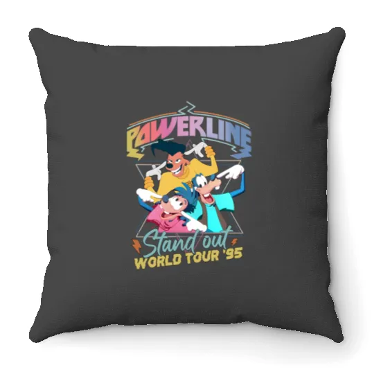 Retro Disneys A Goofy Movie Powerline World Tour 95' Shirt, A Goofy Movie Shirt, Vintage Disneys Powerline Throw Pillows