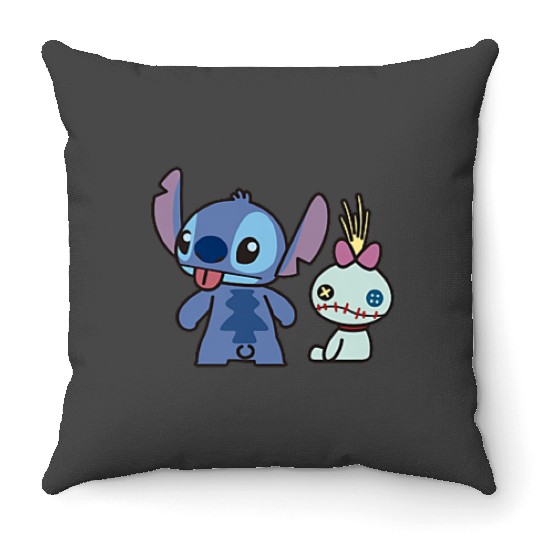 disneys Lilo Stitch Little Stitch Scrump Left Chest Pocket  gifts Throw Pillows