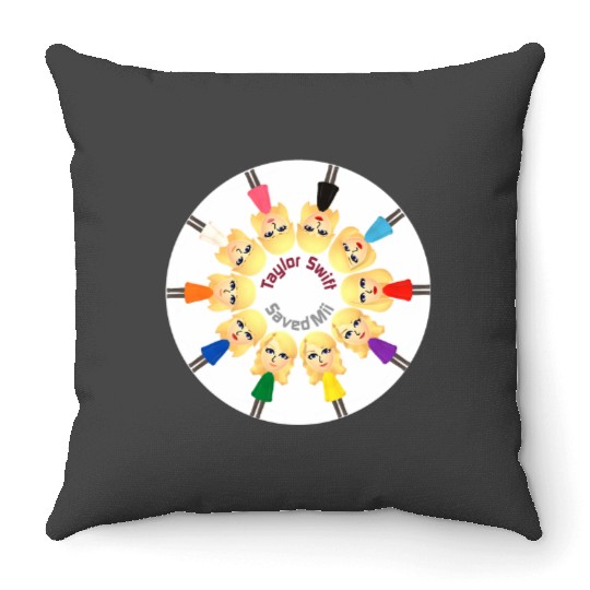 Tayl0r Swift Saved Mii Throw Pillows