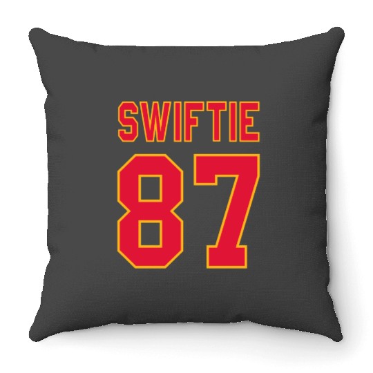 Discover Taylor version 87 RedGold Throw Pillows