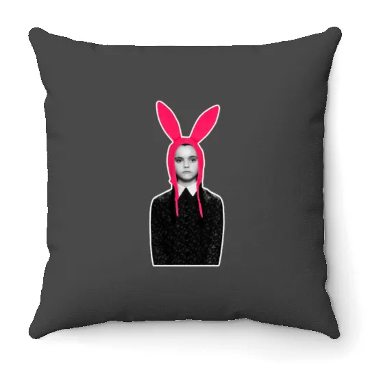 Wednesday Addams Bobs Burgers Addams Family Mashup (1) Throw Pillows