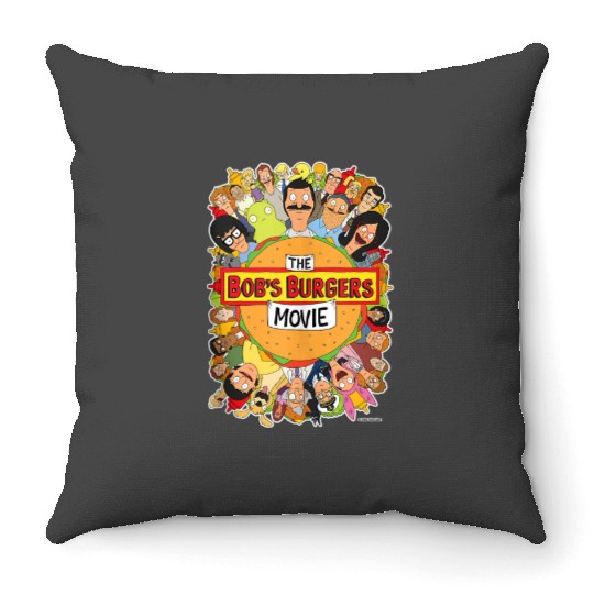 The Bobs Burgers Movie Poster Throw Pillows