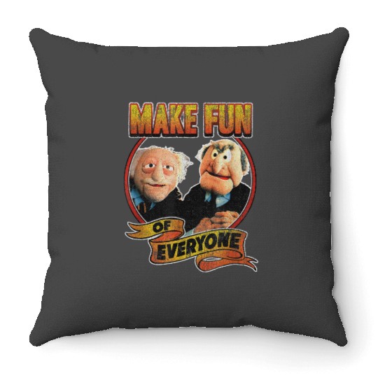 disneys The Muppets Make Fun Of Statler Waldorf Vintage Shot Throw Pillows