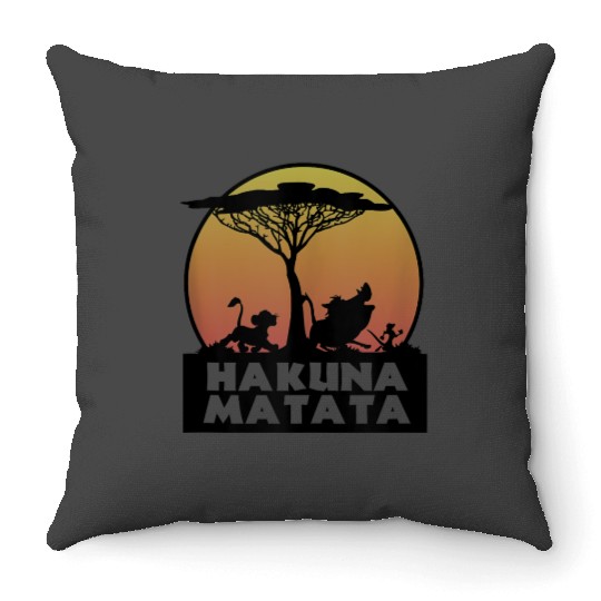 disneys The Lion King Hakuna Matata Characters Silhouette  gifts Throw Pillows