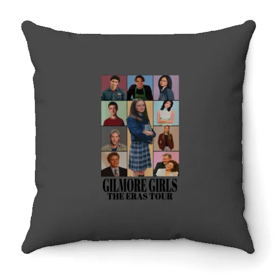 Black _ Gilmore Girls Eras Tour , Eras Tour GG Edition, Rory Gilmore , Eras Tour , Sw Throw Pillows