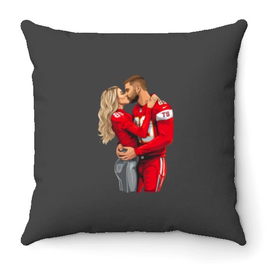 taylorr Swift and Travis Kelce (2) Throw Pillows