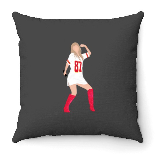 taylorr Swift x Travis Kelce Jersey (V4) Throw Pillows