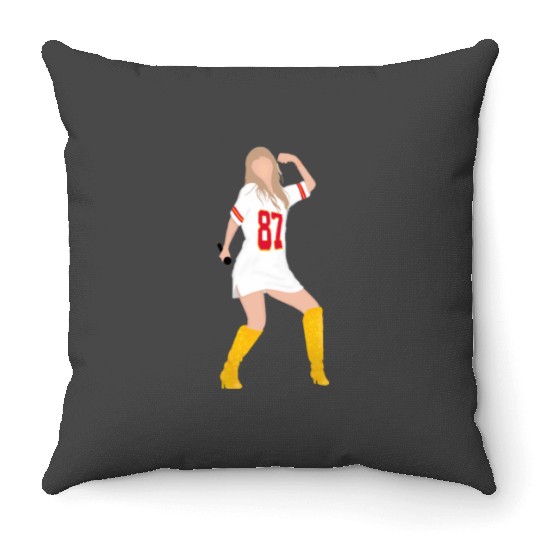 taylorr Swift x Travis Kelce Jersey (V3) Throw Pillows
