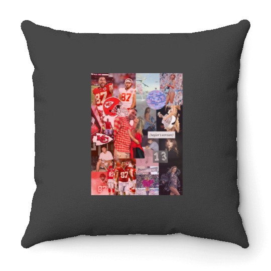 taylorr Swift and Travis Kelce Throw Pillows