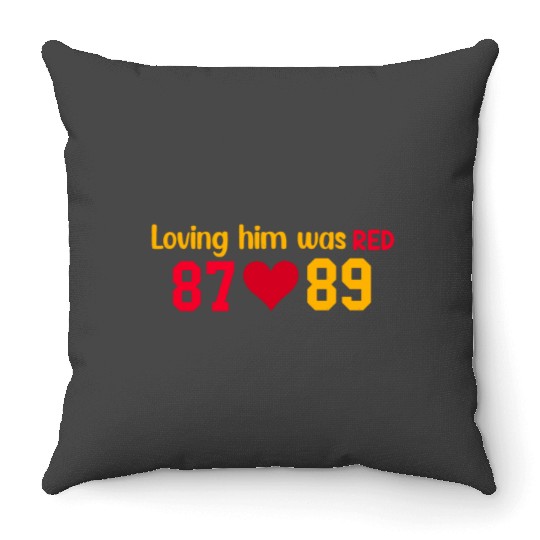 Loving Him Was RED taylorr Swift x Travis Kelce Throw Pillows