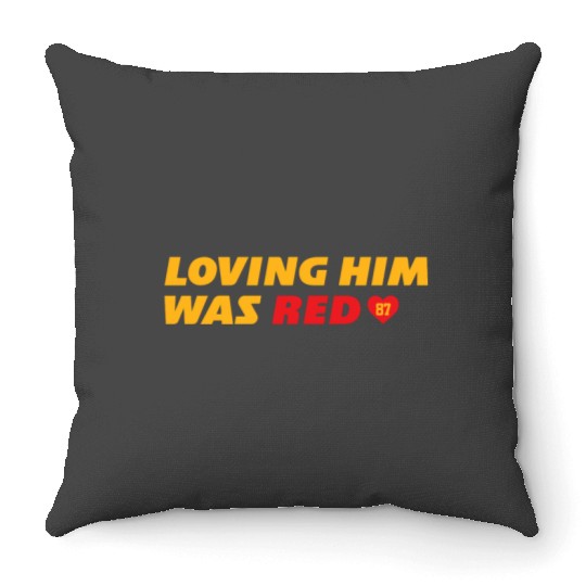 Loving Him Was Red - taylorr Swift &amp_ Travis Kelce (1) Throw Pillows