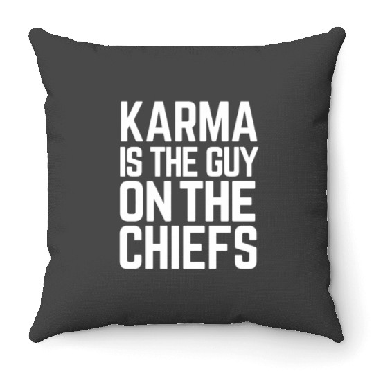 Copy of Karma Is The Guy On The Chiefs Taylorr Swift + Travis Kelce Football Era Throw Pillows