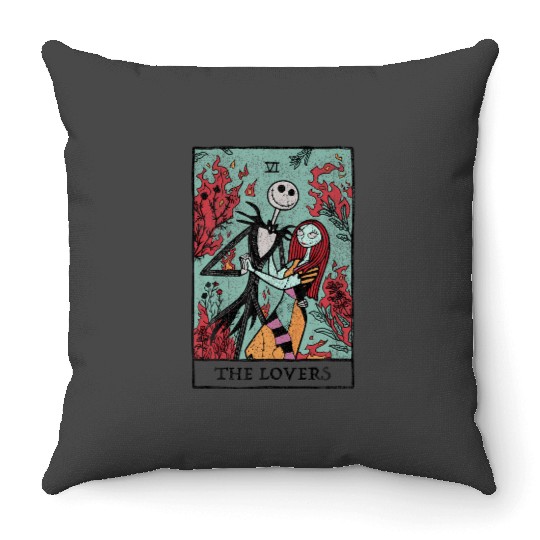 Dísney The Nightmare Before Christmas The Lovers Tarot Card Throw Pillows