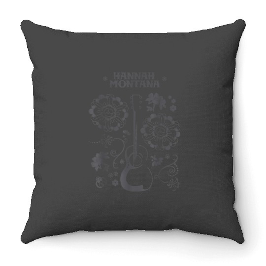 Disneyy Channel Hannah Montana Floral Guitar Throw Pillows