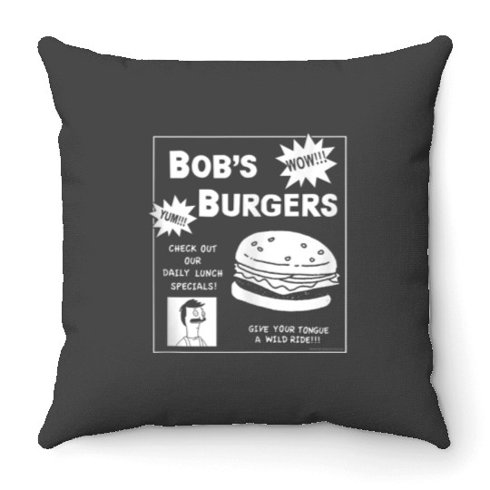 Bobs Burgers Lunch Special Flyer Throw Pillows
