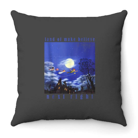 disneys Peter Pan Land Of Make Believe Next Right Poster Throw Pillows
