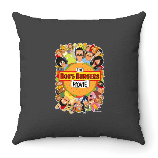 the bobs burgers movie poster Throw Pillows