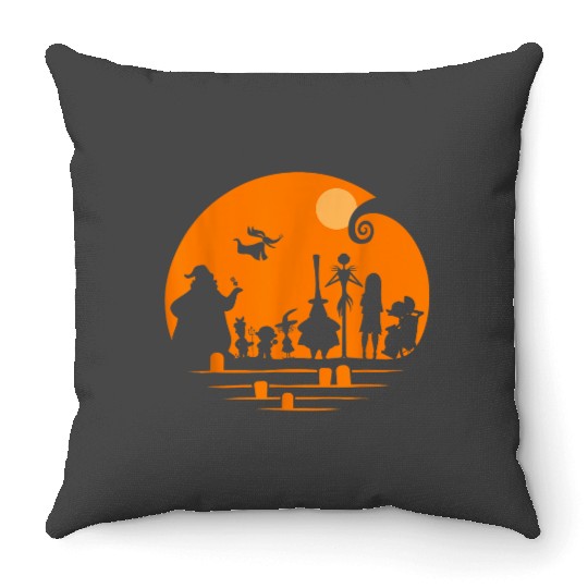 disneys The Nightmare Before Christmas Halloween Silhouette Throw Pillows