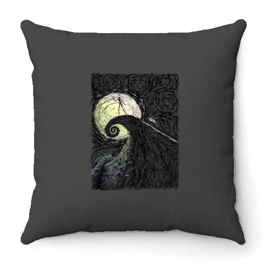 disneys The Nightmare Before Christmas Spiral Hill Portrait Throw Pillows